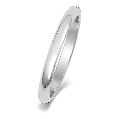 Platinum D Shape Heavy Weight 2mm Wedding Ring