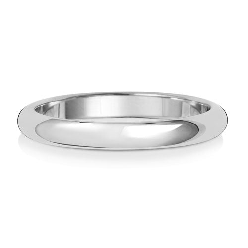 Platinum D Shape Medium Weight 2.5mm Wedding Ring