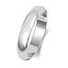 9ct White D Shape Light Weight 4mm Wedding Ring