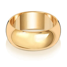  18ct Yellow D Shape Medium Weight 8mm Wedding Ring